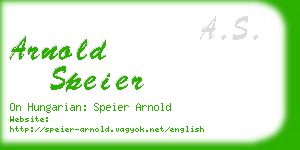 arnold speier business card